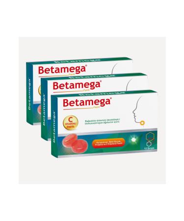 BETAMEGA Pastille 3 Pack - Pastille Containing Black Elderberry Beta Glucan Propolis - 12 Pieces