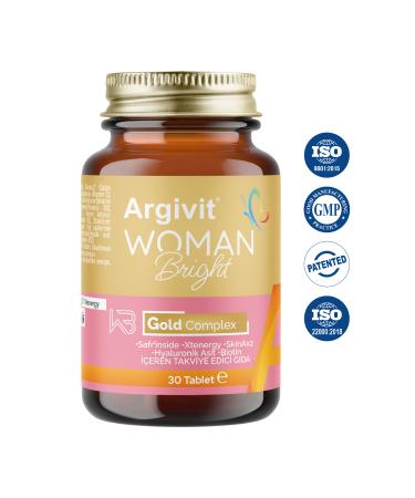 Argivit Woman Bright Gold Complex - Biotin Niacin Zinc (SAFR' NSIDE XTENERGY) Supplement 30 Tablets - Buy Online on GoSupps.com