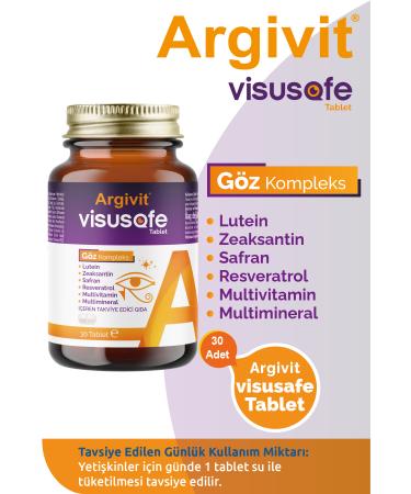 Argivit Visusafe 2 Pack - Lutein Zeaxanthin Saffron Resveratrol Multivitamin Multimineral - 30 Tablets - Buy Online on GoSupps.com