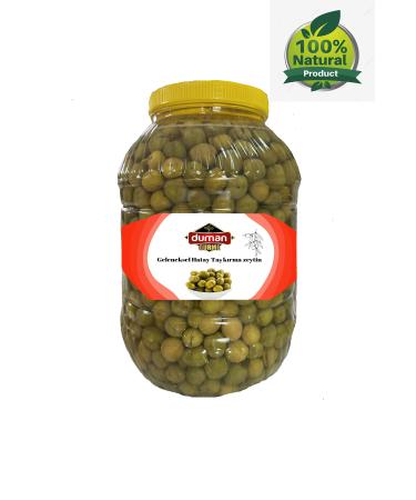 DUMAN GURME Traditional Hatay Stone Crushed Green Olives 5 KG