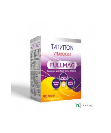 TATVITON VITABOOST FULLMAG 60 Tablets Magnesium Taurate Bisglycinate Malate And B6