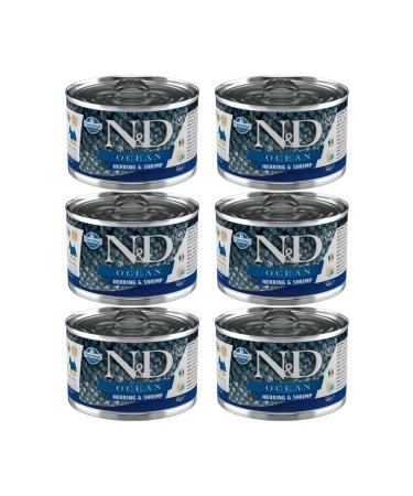 N & D Ocean Herring and Shrimp Mini Breed Adult Dog Canned Food 140 gr X 6 Pieces