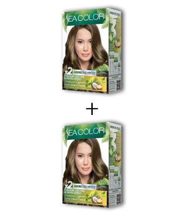 2X2 Tube Cream Hair Dye Set Hazelnut Shell No:7.3