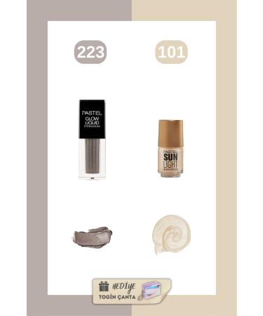 Pastel Mix Set - Glow Liquid Eyeshadow 223 + Sunlight 101 + Togin Bag Gift