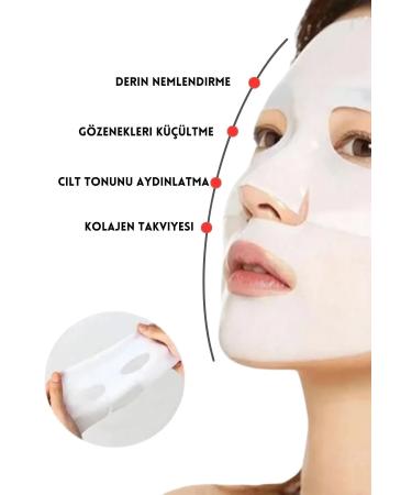 Pastelya 10 Pieces Bio Collagen Transparent Face Mask Moisturizing Pore Tightening Revitalizing