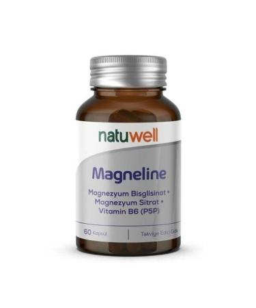 Natuwell Magneline Magnesium Bisglycinate Magnesium Citrate P5p Vitamin B6 - 60 Capsules 8683873980352