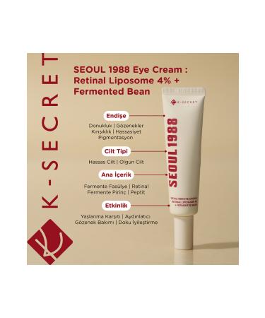 KSECRET Seoul 1988 Eye Cream Retinal Liposome 4%+fermented Bean 30ml - Anti-Aging Eye Cream - Buy Online on GoSupps.com