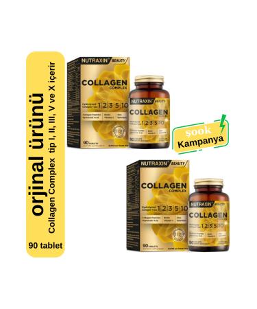 Nutraxin Collagen Complex 2-pack 90 tablets contains collagen type I II III V and X
