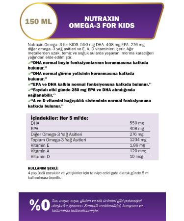 Nutraxin Omega 3 Fish Oil 150 Ml Tutti Frutti Cod Liver - DHA 550 Mg EPA 408 Mg Child - Buy Online on GoSupps.com