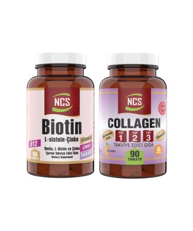 Ncs 90 Tablets Hydrolyzed Collagen Type 1 2 3 Biotin Zinc L Cysteine 60 Tablets
