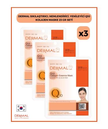 Dermal Firming Moisturizing Regenerating Q10 Collagen Mask 23 Gr 3 Pieces