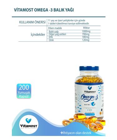 Vitamost Omega 3 Fish Oil 200 Softgels - Buy Online on GoSupps.com