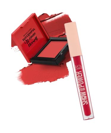 Pastel Show ByPastel Liquid Matte Lipstick 605 + Cream Blush - Cream Blush 43 Scarlett