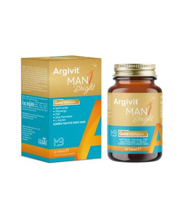 Argivit Man Bright Gold Complex 3-Pack - Biotin Niacin Zinc Supplement 30 Tablets - Buy Online on GoSupps.com