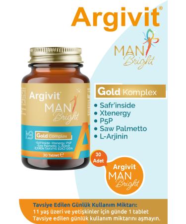 Argivit Man Bright Gold Complex 3-Pack - Biotin Niacin Zinc Supplement 30 Tablets - Buy Online on GoSupps.com