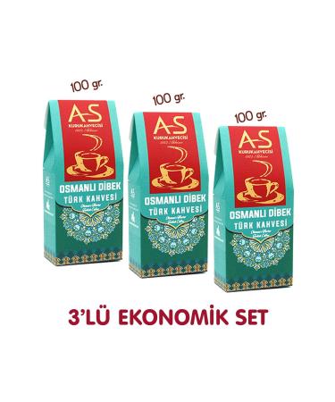 AS Kurukahvecisi 3-Piece Dibek Turkish Coffee Economic Set