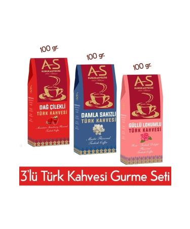 AS Kurukahvecisi 3-Piece Turkish Coffee Gourmet Set