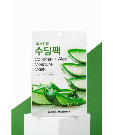 W. Skin Laboratory Collagen + Aloe Moisture Mask Skin Nourishing Soothing Anti-Aging Moisturizing Mask 22ML - Buy Online on GoSupps.com
