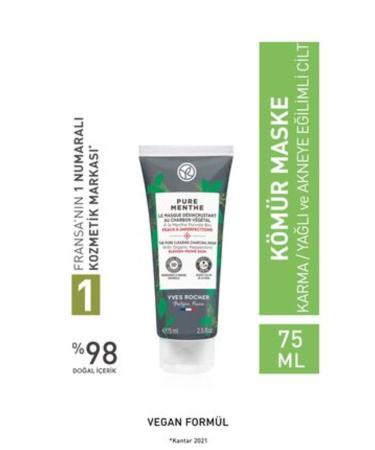 NOVAFACE STD Pure Menthe Charcoal Mask for Combination Oily and Acne Prone Skin - 75 ml Classic