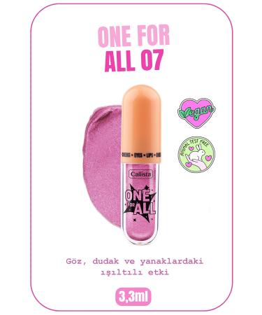 Callista One For All Eyes & Lips & Cheeks Shimmering Liquid Eyeshadow - 07 Pretty Violet