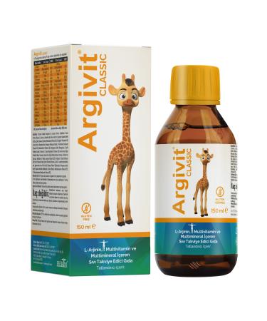 Argivit Classic L-arginine Multivitamin Multimineral Syrup 150 ml - Natural Orange and Vanilla Flavor - Buy Online on GoSupps.com