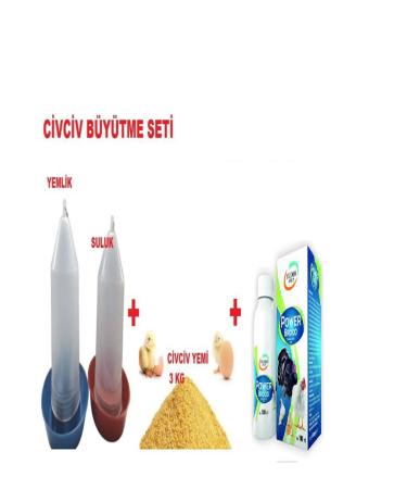 Y ldem Group Chick Raising Set (Chick Feeder + Chick Waterer + Chick Food 3 Kg + Power Brood 100 ml)