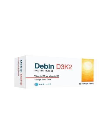Debin D3k2 Vitamin D3 And Vitamin K2 60 Capsules