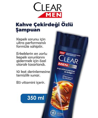 Clear Men 6-pack Coffee Bean Extract Shampoo 350 ml and ROSIE - Buy Online on GoSupps.com