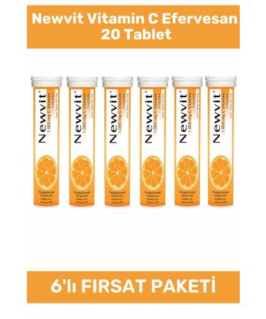 Newvit Vitamin C Effervescent 20 Tablets - 6 Pieces
