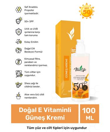 Illa Life Natural Skin Nourishing Propolis Water Resistant Sunscreen Cream with SPF 50+ Factor for All Skin Types