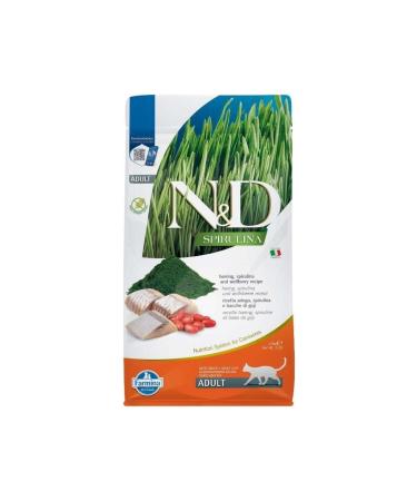 N & D Spirulina Herring Grain-Free Adult Cat Food 1.5 Kg