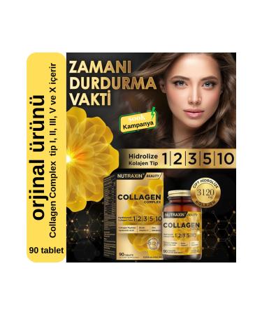 Nutraxin Collagen Complex 3-pack 90 tablets contains collagen type I II III V and X - Buy Online on GoSupps.com