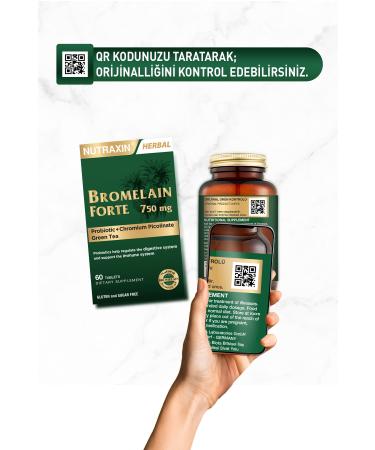 Nutraxin Bromelain Forte 750 mg 60 Tablets Chrome Green Tea Probiotic - Buy Online on GoSupps.com