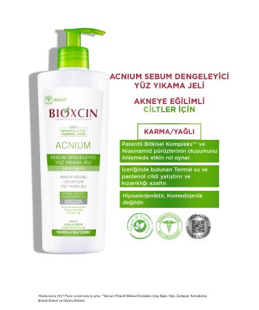 Bioxcin Acnium Sebum Balancing Face Wash Gel 500 ml - Buy Online on GoSupps.com