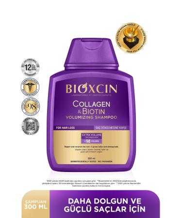 Bioxcin Collagen & Biotin Extra Volume Shampoo 300 ml - Collagen Biotin Fine and Sparse Hair - Buy Online on GoSupps.com