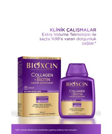 Bioxcin Collagen & Biotin Extra Volume Shampoo 300 ml - Collagen Biotin Fine and Sparse Hair - Buy Online on GoSupps.com