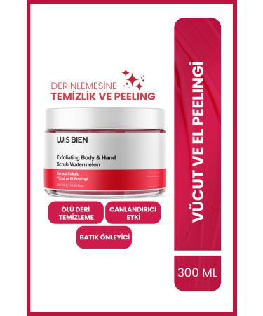 Luis Bien Watermelon Extract Anti-Stain and Ingrown Hair Repairing and Nourishing Body Peeling 300 gr