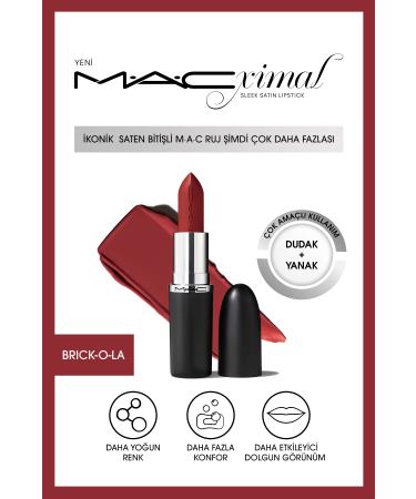 Mac Lipstick with a Nourishing Satin Finish That Gives an Impressively Plump Look - Brick Ola 3.5g