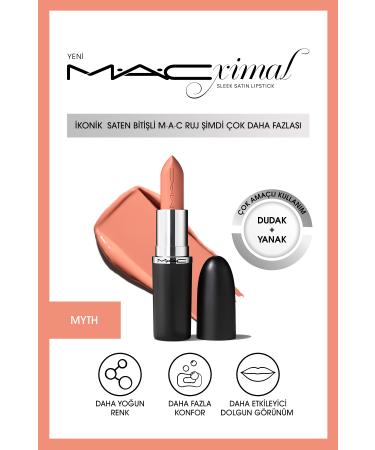 Mac Lipstick with a Nourishing Satin Finish That Gives an Impressively Plump Look - Myth 3.5g