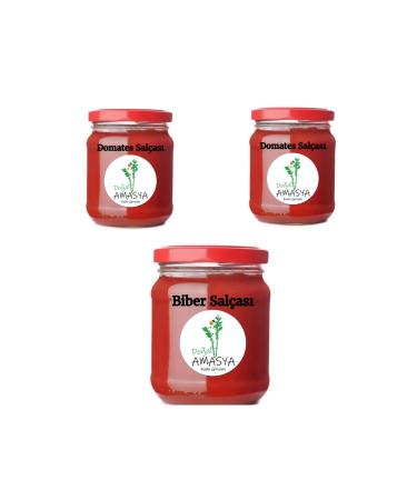 Natural Amasya 0 Natural Homemade Brut 2 Kg Tomato and Brut 1 Kg Pepper Paste Set of 3