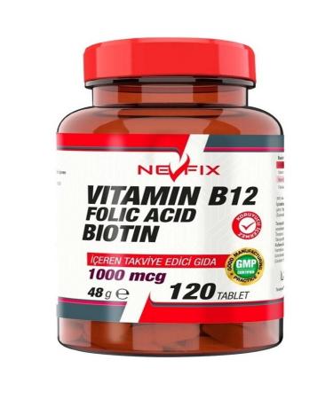 Nevfix Vitamin B12 1000 Mcg Biotin 120 Tablets + Pill Box - Buy Online on GoSupps.com