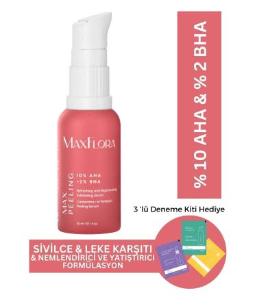 MaxFlora Aha & Bha Skin Care Serum Anti-Acne and Anti-Blemish Pore Tightening Red Peeling Serum - Buy Online on GoSupps.com