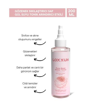 LOXXUN Pore Tightening Pure Rose Water Toner Purifying Effect 200 ml