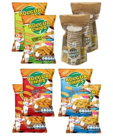 NOVAFACE STD Bulgur Biscuit 90 gr X 2 Pieces and Bulgur Chips Mixed Package 35 gr X 6 Pieces Classic