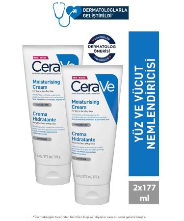 CeraVe Moisturizing Cream Dry and Very Dry Skin 177 ml 2 Pieces