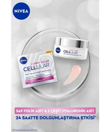 NIVEA Cellular Expert Filler Intensive Anti-Aging Day Care Face Cream 50ml Spf15 Hyaluronic Acid - Buy Online on GoSupps.com