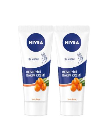 NIVEA Nourishing and Moisturizing Hand Care Cream 75ml Sea Buckthorn Vitamin E X2 Pieces