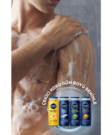 NIVEA Energy Shower Gel 500 ml 3-Pack Advantageous Bath Loofah - Buy Online on GoSupps.com