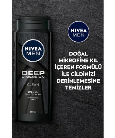 NIVEA Men Deep Dimension Shower Gel 500 ml - Buy Online on GoSupps.com