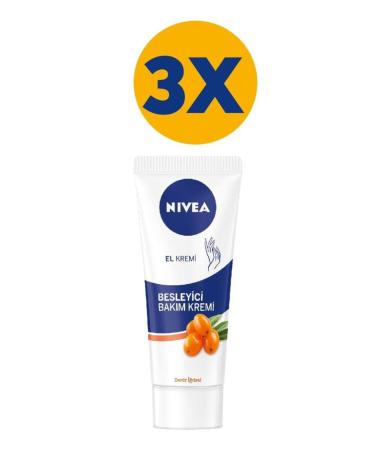 NIVEA Nourishing and Moisturizing Hand Care Cream 75ml Sea Buckthorn Vitamin E X3 Pieces